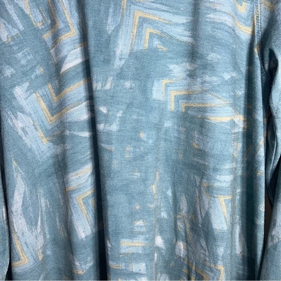 Philosophy Top Aqua Tunic  Long Sleeve Asymmetrical Hem Boho - Size XL - Picture 5 of 6